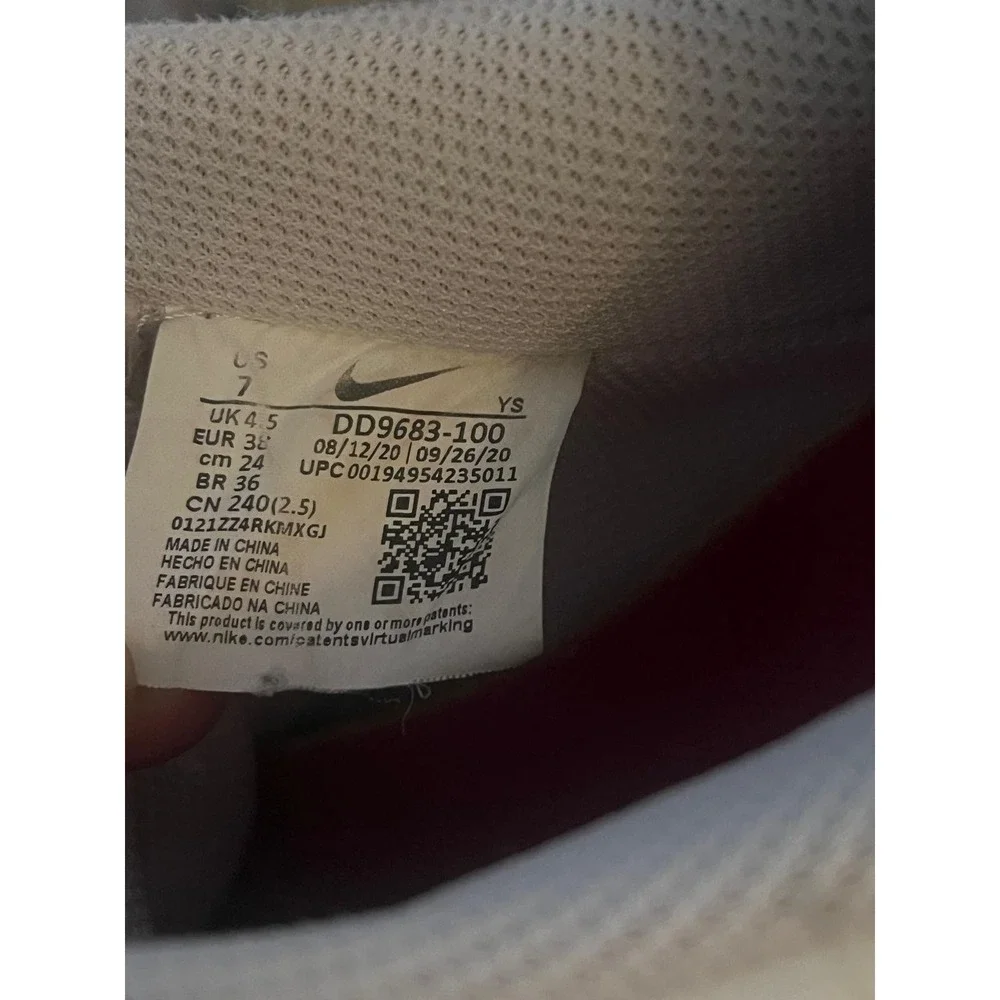 Nike Women's Size 7 Air Force 1 Pink White Airbrush Used